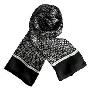 Elegant Black Patterned Men's Scarf